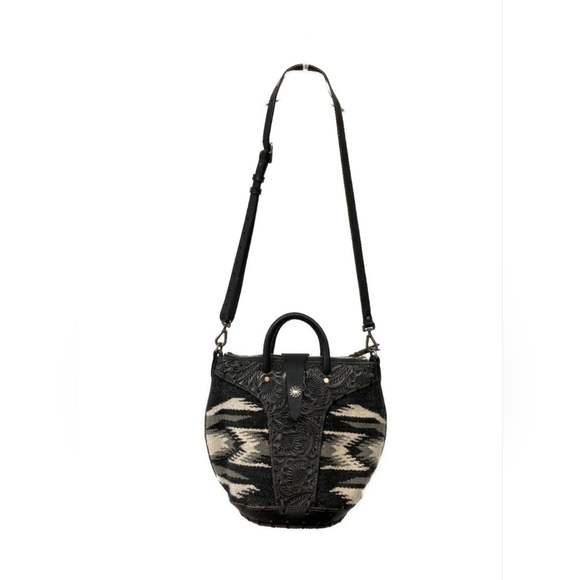 RRL Aztec Tooled Leather And Carpet Bag - Picture 11 of 11